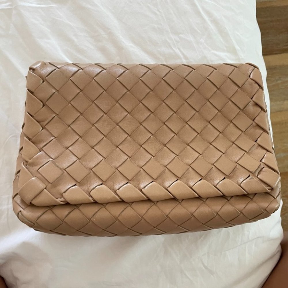 Bottega Veneta Tan Intrecciato Leather Crossbody Bag